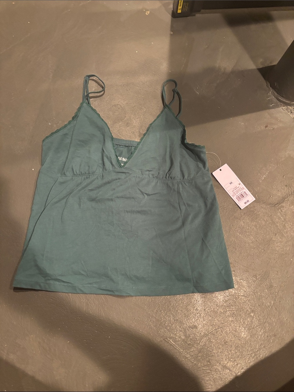 wild fable green V-Neck Lace-Trim babydoll fit tank top Top